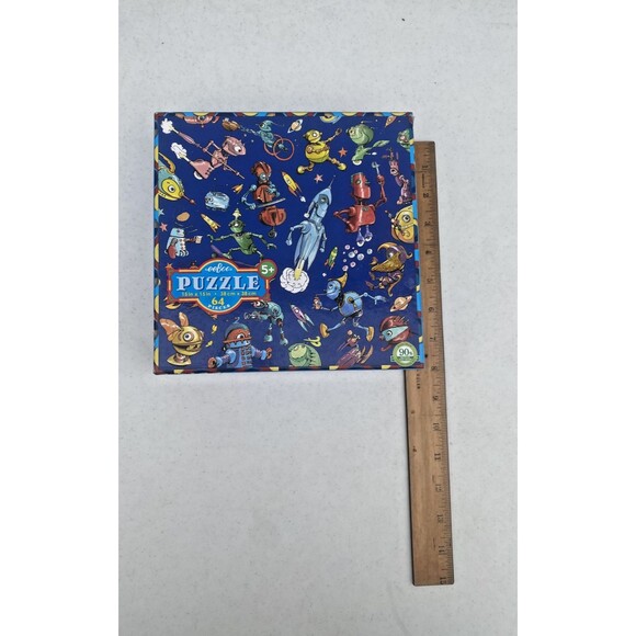 eeBoo Kids Robot Space Jigsaw 64 Piece Puzzle Ages 5+ Best Toy Award 15" x 15" - Picture 7 of 11